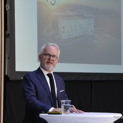 Gunnar Bøyum i Aspelin Ramm Eiendom AS roste samarbeidet med prosjektet LHL sykehuset Gardermoen. Foto Jan Arne Dammen